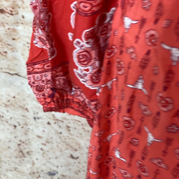 ❌NWT Hippie Indie Bohemian Red Rose Blouson Dress - Picture 12 of 14